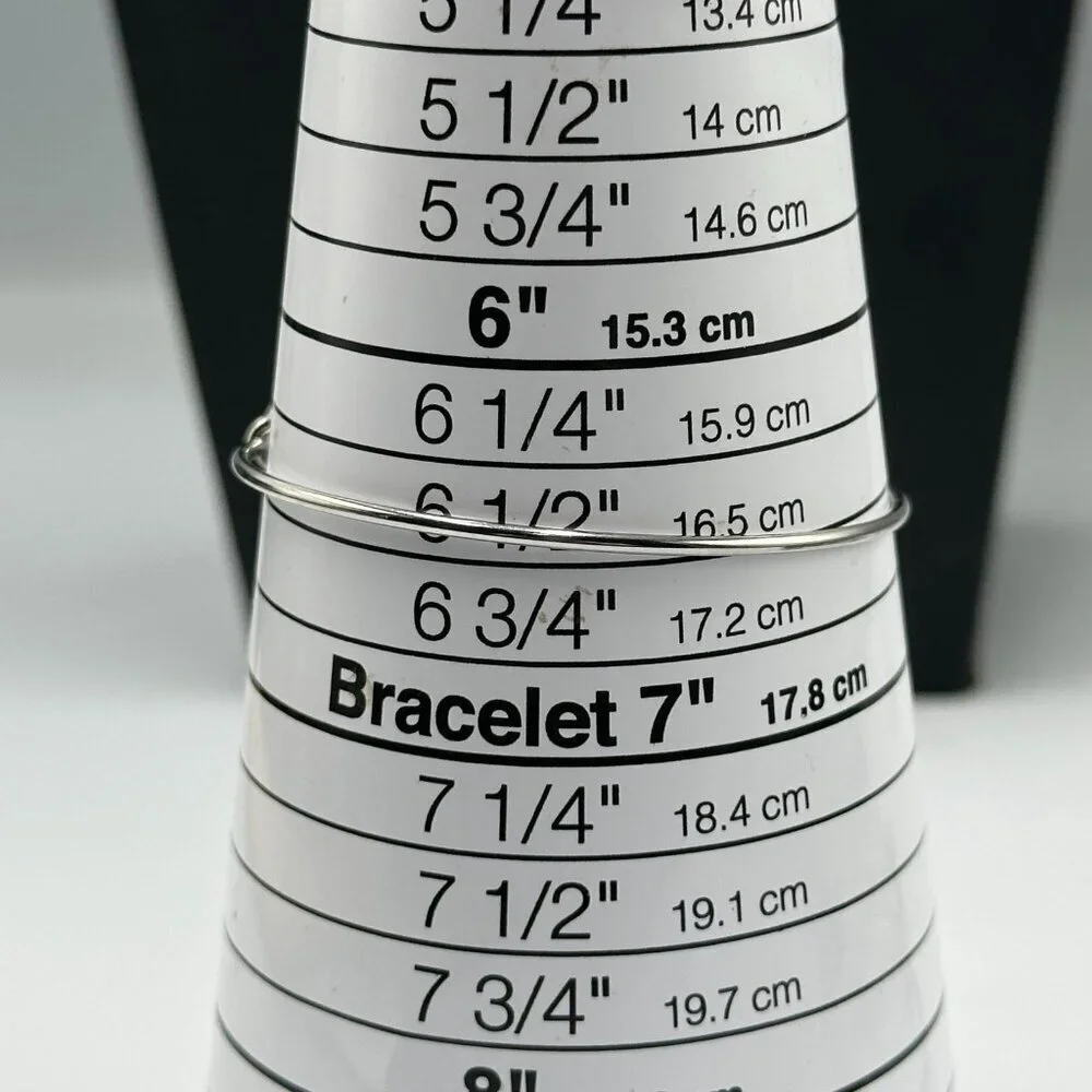 Expandable Wire Charm Bangle Bracelet Lot Silver Tone Inspirational Set of 8